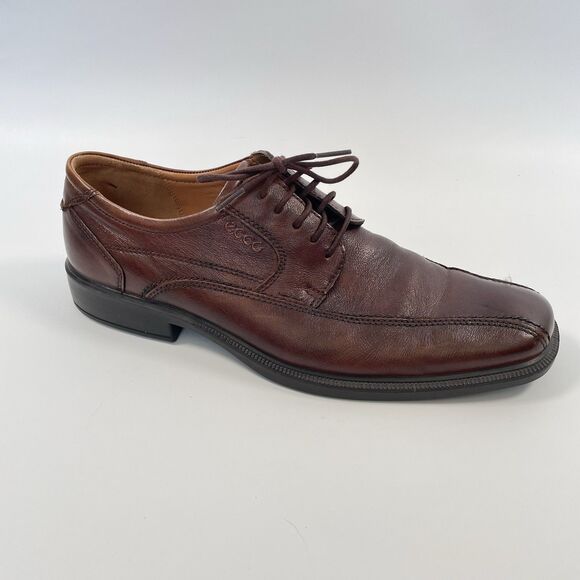 Ecco Other - Ecco New Jersey Mens US 10/10.5 EU 44 Leather Oxford Dress Shoes Brown Bike Toe